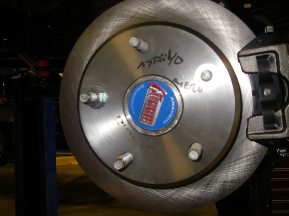 Brake rotor with Currie hub and handwritten markings