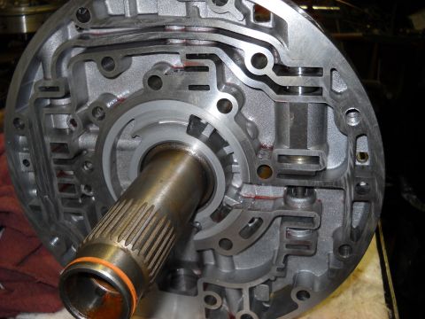 1993 Ford C-150 (Centurion Conversions) - This is a close-up view of an automatic transmission pump assembly, likely for an E4OD rebuild.