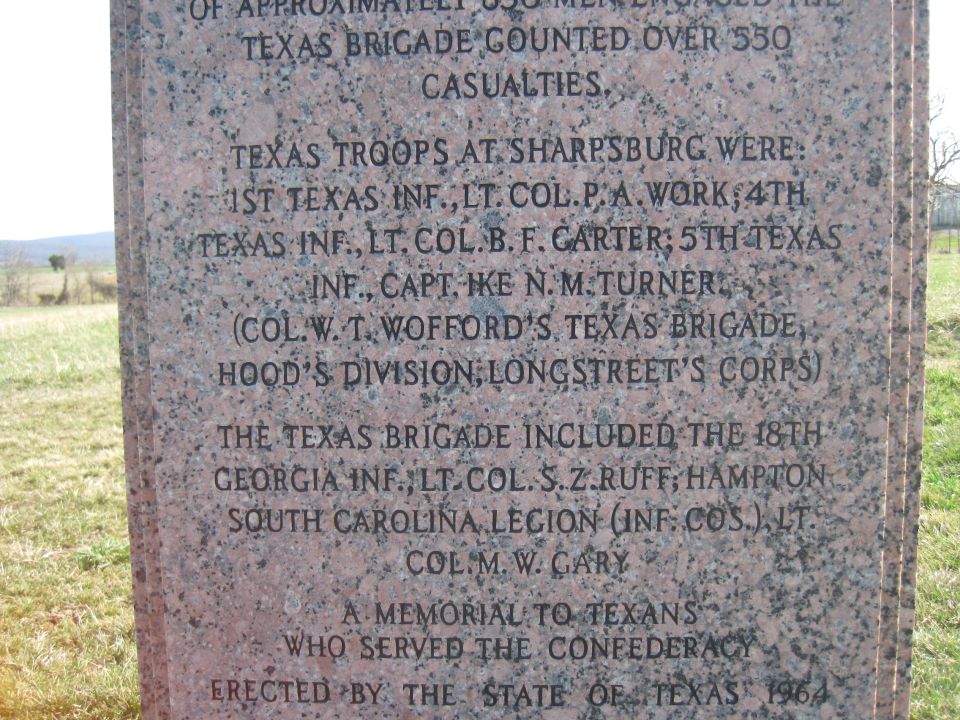 Close-up of engraved text on a Texas Confederate memorial stone