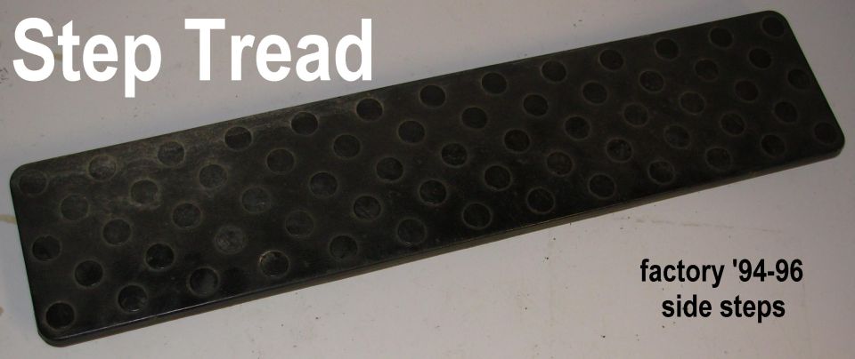 Black rubber step pad with raised dots, factory 94-96 side step