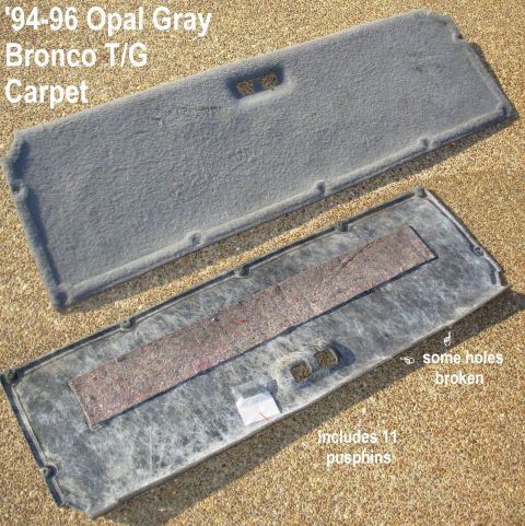 1983 Ford Bronco - '94-96 Bronco Tailgate Carpet (Opal Gray) with matching pushpins IF THE IMAGE IS TOO SMALL, click it.