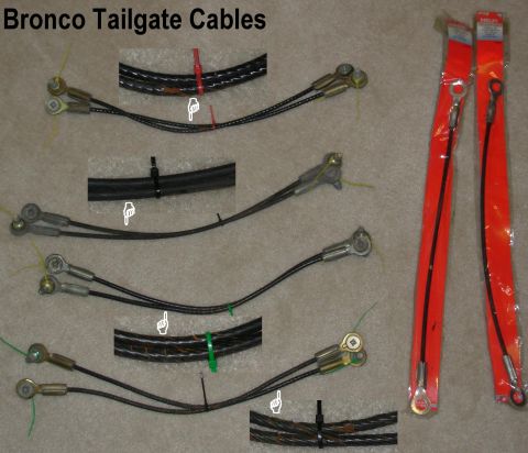1983 Ford Bronco - Tailgate Cables for '78-96 Broncos (E3TZ-9843052-A) IF THE IMAGE IS TOO SMALL, click it. NO frayed wires - just some cracking & surface rus…