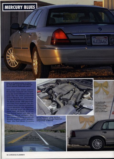 1999 Lincoln Town Car - The rear of a silver Mercury Grand Marquis is shown parked on a gravel surface, with a hint of golden light on its body.