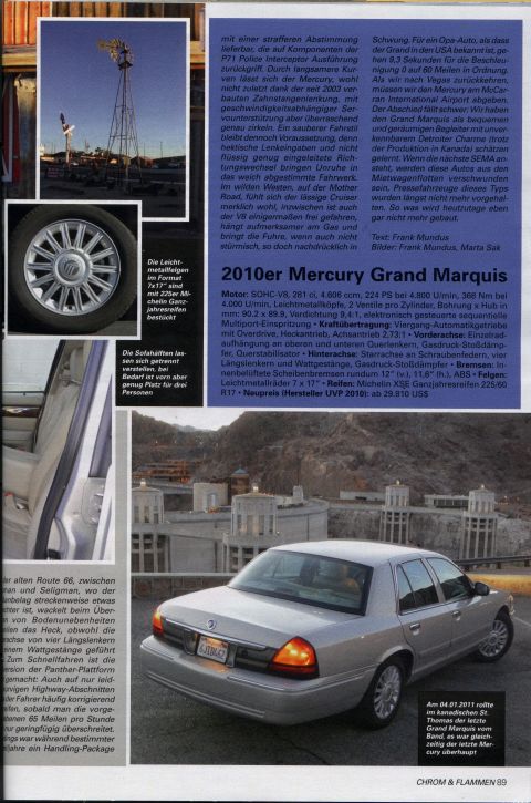 1999 Lincoln Town Car - 2010 Mercury Grand Marquis seen near a dam, likely Hoover Dam, on Route 66.