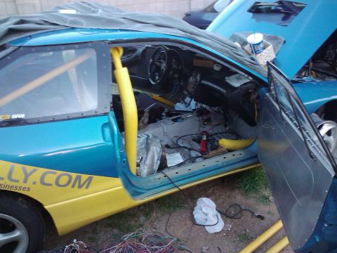 1995 Ford Probe - This 1995 Ford Probe is being prepped for racing, with its interior stripped and a roll cage installed.