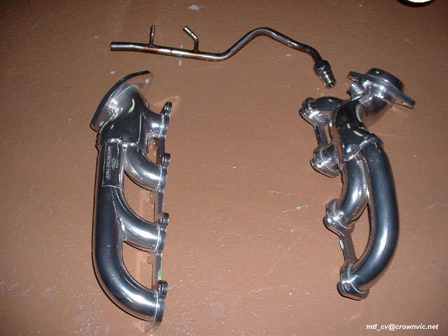 Ford Racing shorty headers with a custom EGR tube.