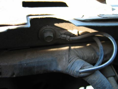 1992 Ford Bronco - this ground runs along the core support.