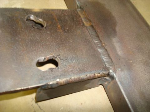 1995 Ford Bronco - This image shows a close-up view of a welded metal frame, likely a component of a vehicle's chassis.