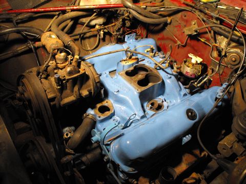 1982 Chrysler New Yorker - All brackets on and intake bolts torqued to 45 ft/bs