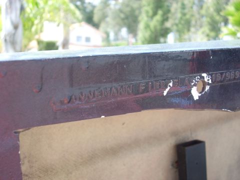 1992 Ford Ranger - Part with stamped text 'ANNEMANN FIBERGLASS' and numbers '18/969'.