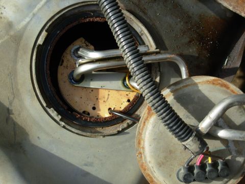 1995 Ford F-150 - Some force was necessary to break the FDM loose from the bottom of the tank. See the NEXT several pics... For more info, read these caption…