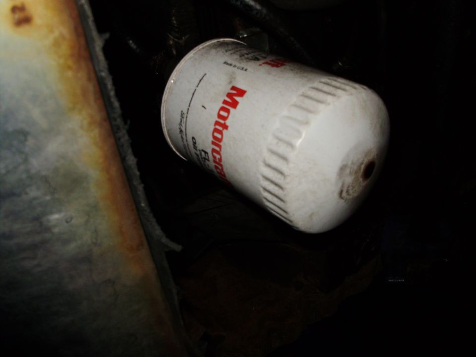 Motorcraft oil filter with red lettering