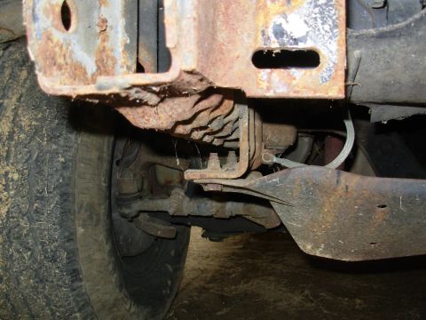 1983 Ford Bronco - The welded frame tab on an F-series frame (this is a '95 F150 2WD) faces the wrong direction for my towing eye brackets to be properly supp…