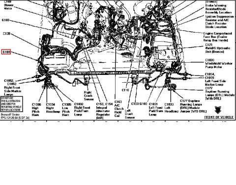 1992 Ford Bronco - This is a diagram of engine wiring, not a photo of a 1992 Ford Bronco.