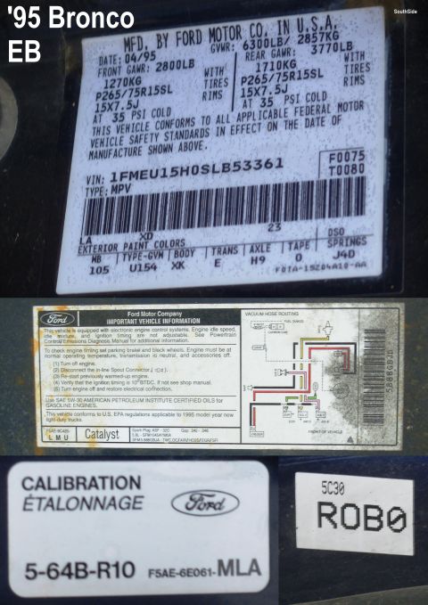1983 Ford Bronco - '95 EB Bronco 5.8L MAP EEC-IV E4OD rear LSD SouthSide