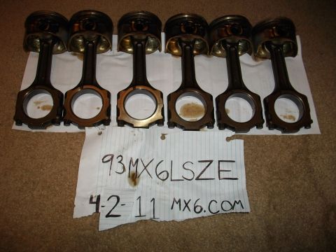 1994 Mazda MX-6 - Engine parts are shown with handwritten text indicating '93 MX6LSZE 4-2-11 MX6.COM'.