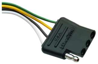 1990 Ford Bronco - Trailer wiring connector with four color-coded wires attached.