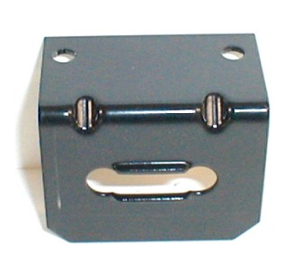 1990 Ford Bronco - A close-up view of a black metal bracket with visible screws and a central slot.