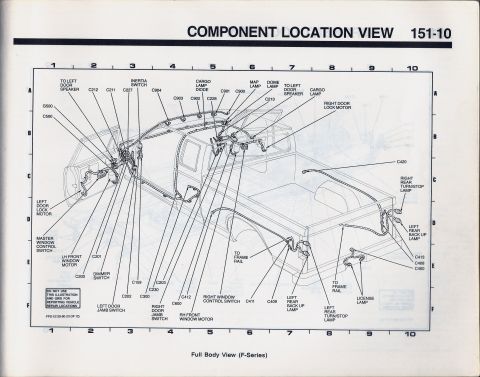 1990 Ford Bronco - This diagram illustrates the component locations for the electrical system of an F-Series truck.