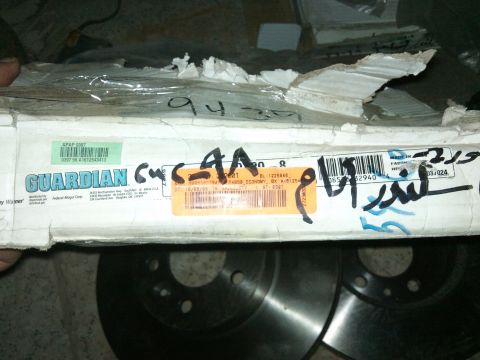 1998 Ford Crown Victoria - Box of Guardian brake rotors, part number visible on label.