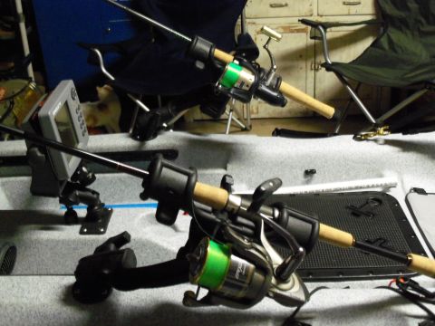 1953 Ford Mainline - Fishing equipment is set up on a kayak, ready for a day on the water.