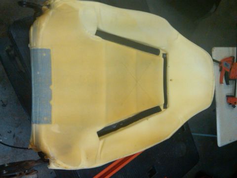 1993 Ford Bronco - Close-up of car seat foam showing internal heating elements, detached from the vehicle.