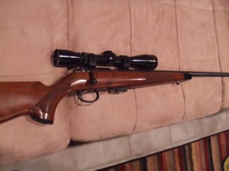 1996 Ford Bronco - A hunting rifle with a scope is shown resting on a textured surface.