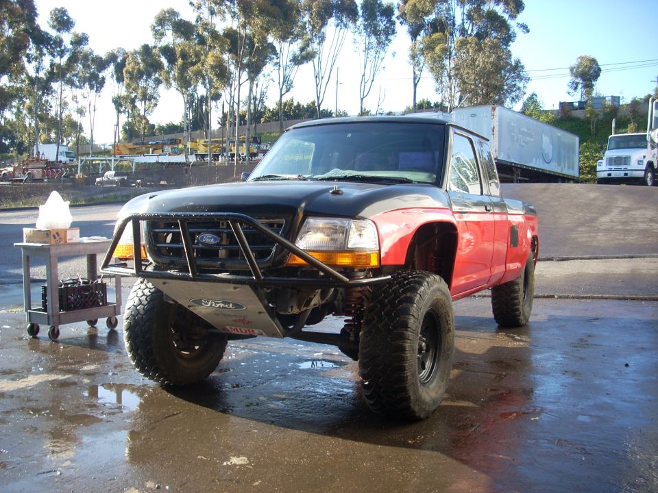 1992 Ford Ranger, lifted with custom bumper and off-road tires