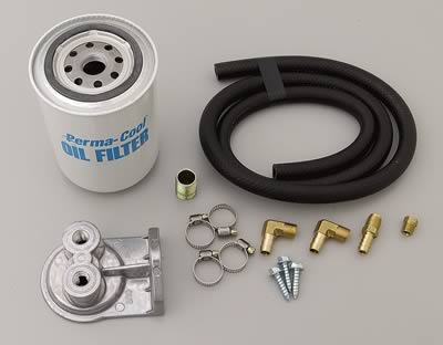 1990 Ford Bronco - A kit containing a Perma-Cool oil filter, mounting bracket, hose, clamps, and fittings.