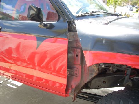 1992 Ford Ranger - Driver's side door and fender of a 1992 Ford Ranger, showing custom paint.