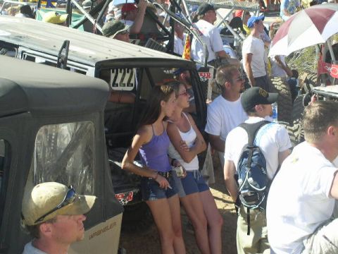 1979 Ford Bronco - Spectators gather around off-road vehicles at an event, with one vehicle marked with the number 222.