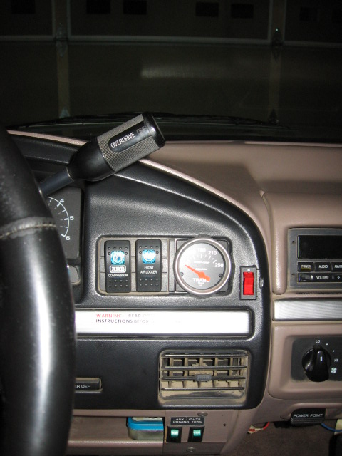 1995 Ford Bronco - So now there is a little red switch right next to the trans temp gauge. Normally I would not have a lighted switch high up like this, but I…