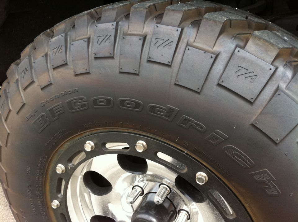 BFGoodrich Baja Champion tire with T/A markings on tread blocks