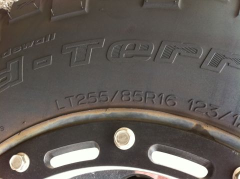 1993 Ford Taurus - Close-up of a BFGoodrich All-Terrain T/A tire sidewall, displaying its size and specifications.
