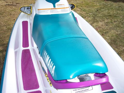 1996 Yamaha RA760 WaveRaider 2-P - Close-up of the rear seating area of a 1996 Yamaha RA760 WaveRaider 2-P jet ski.