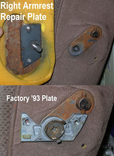 1983 Ford Bronco - To fix a set of captain's chairs with a broken armrest, I made this repair plate. The factory plate almost looks intentionally weakened, an…