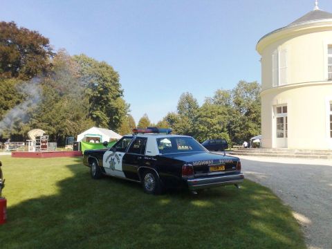 1991 Ford LTD Crown Victoria - This 1991 Ford Crown Victoria is marked as a highway patrol vehicle and is parked on a grassy lawn.