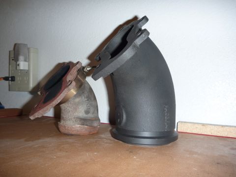 1997 Dodge 2500 - Comparison of old and new exhaust pipe sections.
