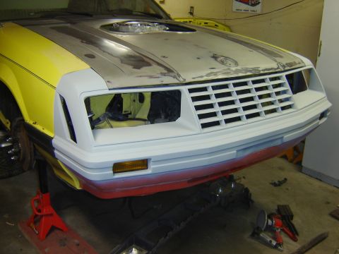1979 Ford Mustang - i have the replacement bumper in primer now to see where more repair's needed