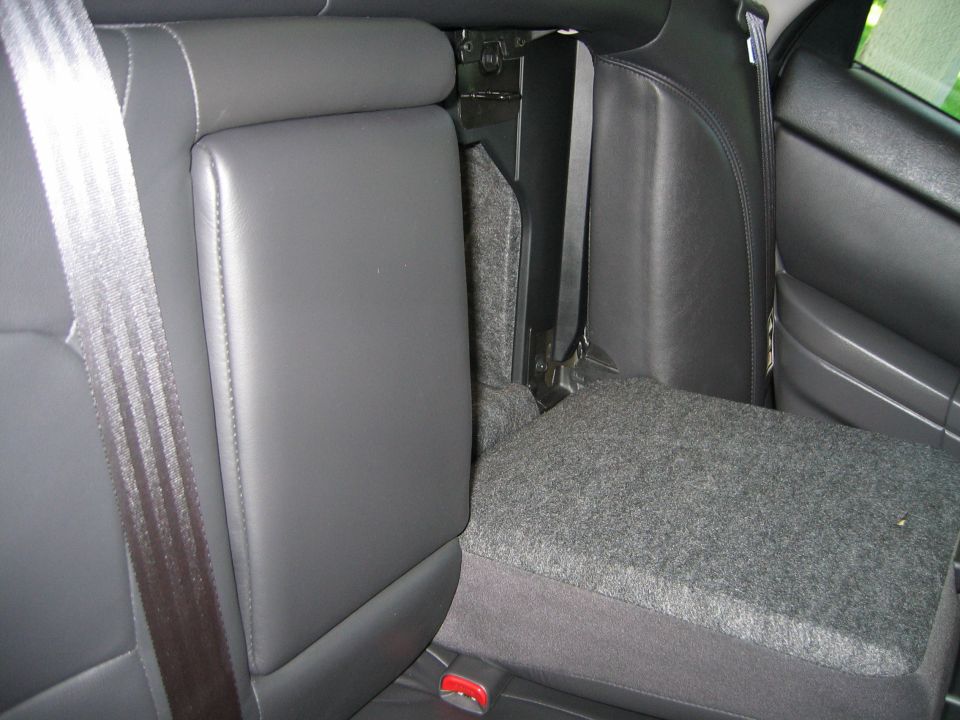 Driver's side rear seat folded down access to trunk
