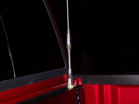 1978 Ford F-150 - Antenna mount detail on a red vehicle.