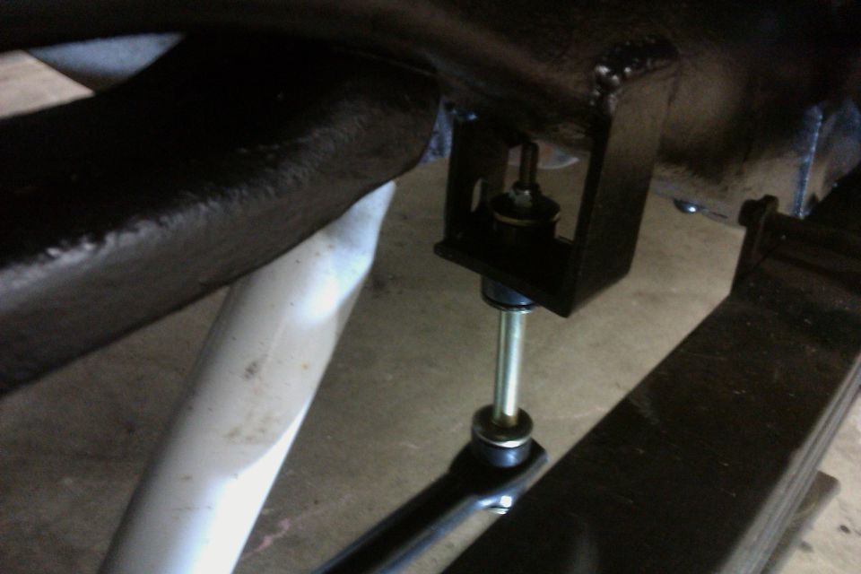 Close-up of a shock absorber mount on a vehicle's frame