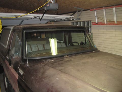 1979 Ford Bronco - This 1978 Ford Bronco is parked inside a garage, showing its front quarter and interior.