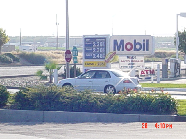 Check out those California gas prices near Coalinga, CA.