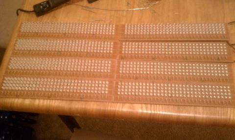 1990 Ford Bronco - A circuit board with numerous LEDs is prepared for assembly, likely for a custom light bar project.