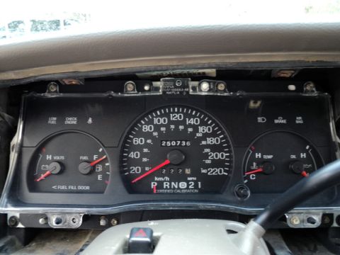 2001 Mercury Grand Marquis - Close-up of a vehicle's instrument cluster, showing gauges and odometer reading.