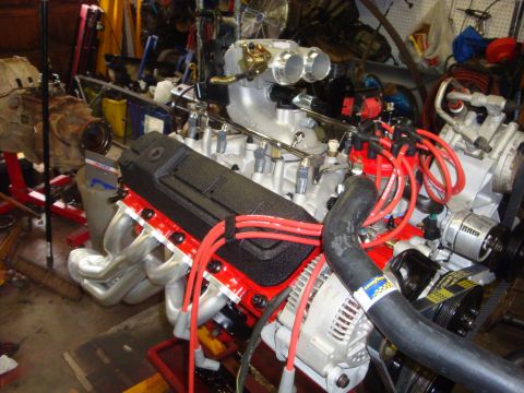 1989 Ford Bronco - Modified Ford V8 engine assembly, likely for a performance build.