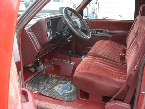 1994 GMC Sierra 3500 - Interior view of a 1994 GMC Sierra 3500, showing the dashboard, seats, and floor.