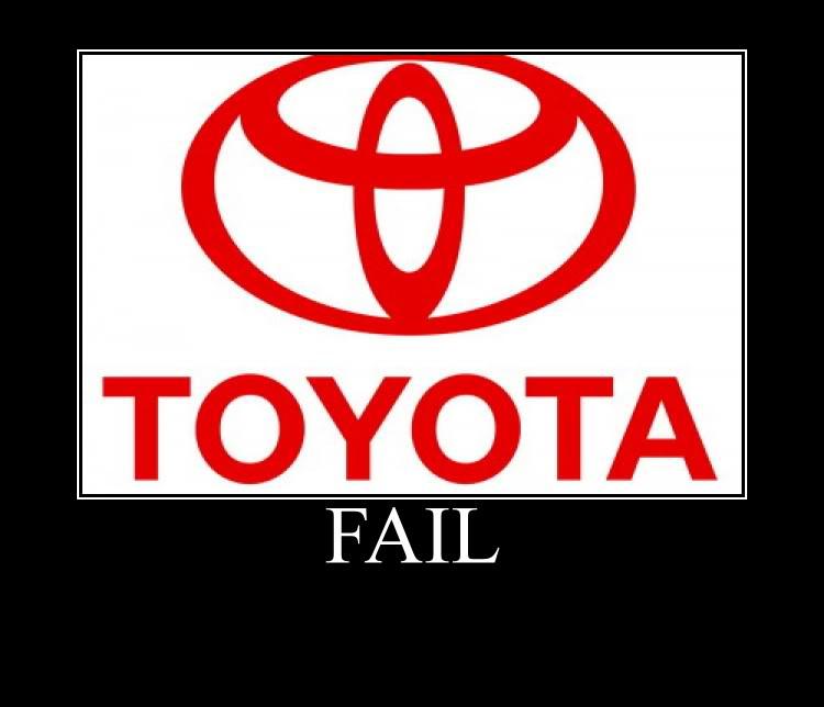Toyota logo and the word FAIL