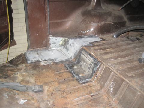 1979 Ford Bronco - Welded patches on the interior floor pan indicate rust repair work.